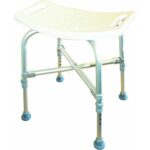 Shower Bench No Back H/Adj +Cross Bar
