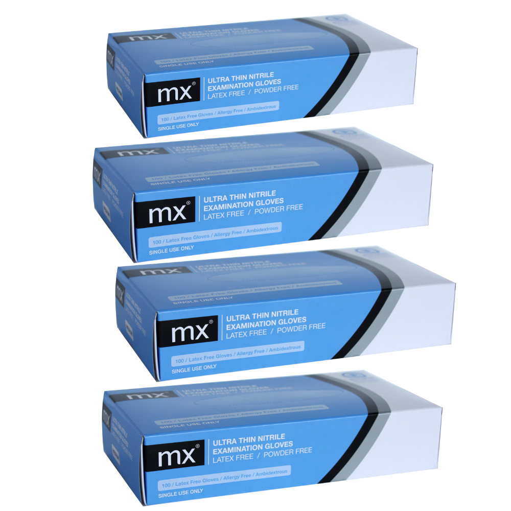 Gloves Nitrile Blue Medium (100'S)- 4 Packs