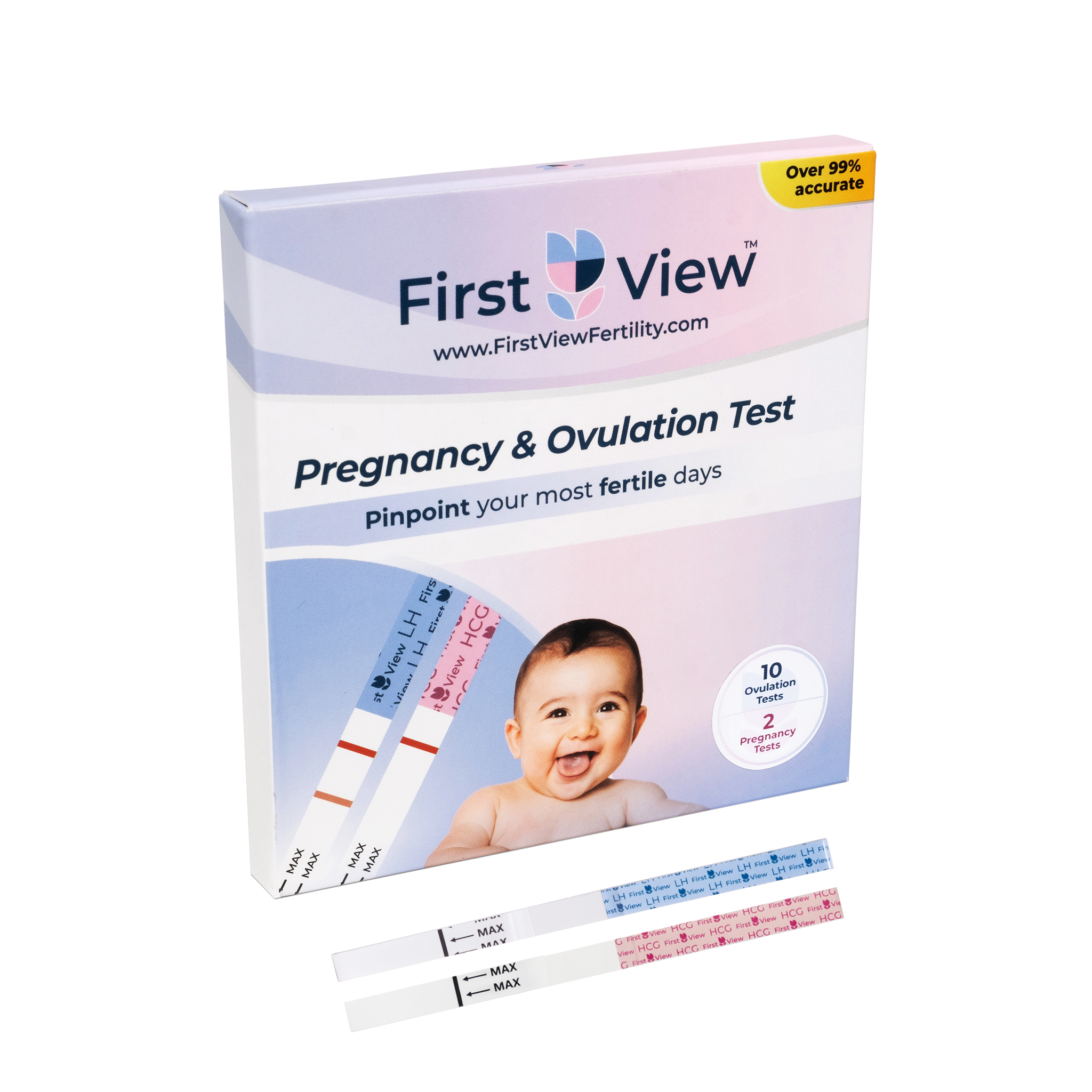 Firstview - 10 Ovulation Test Strips And 2 Pregnancy Test Strips Combo Kit