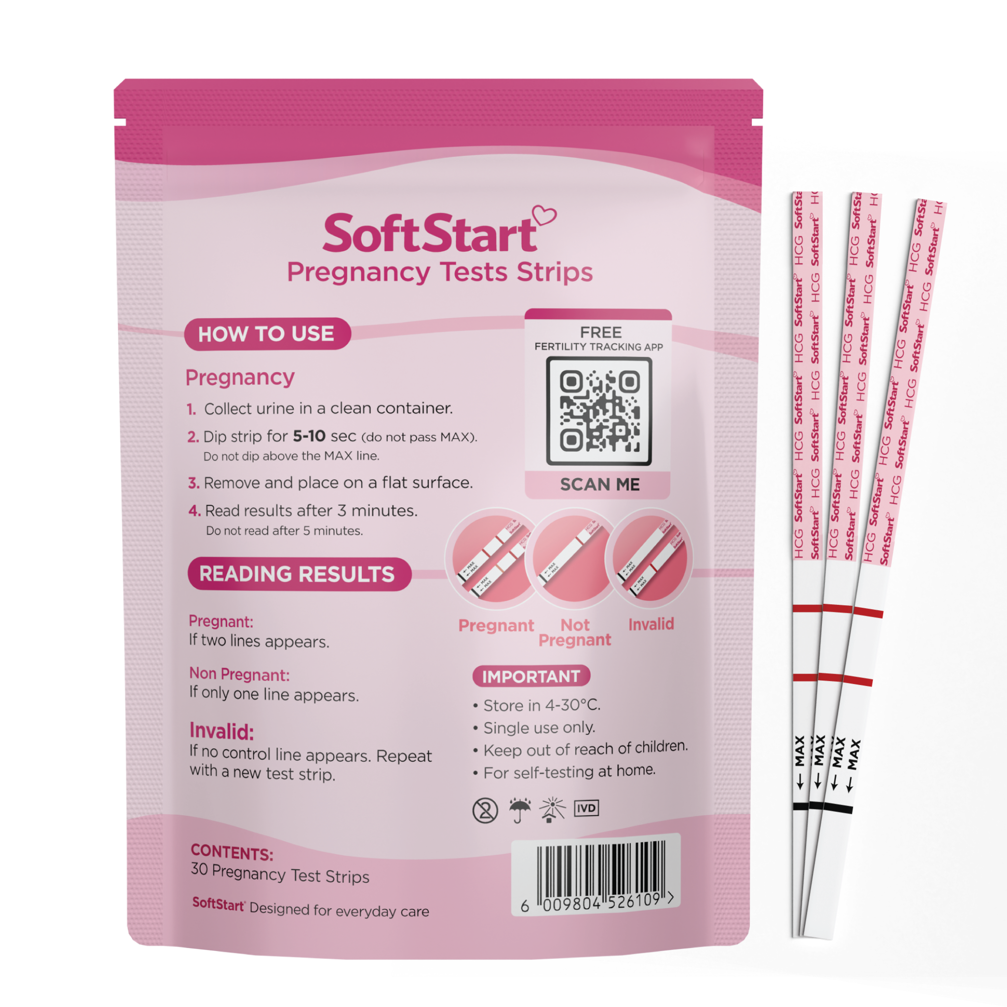 SoftStart - 30 Pregnancy Test Strips - Image 2