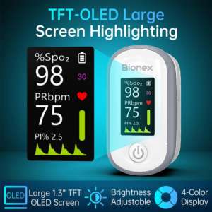 Bionex Pulse Oximeter with 4-Color OLED Display
