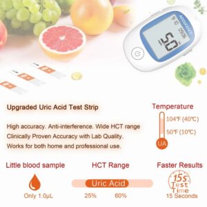 Accugence Uric Acid – Long Kit | Blood Uric Acid Meter + 50 Test Strips