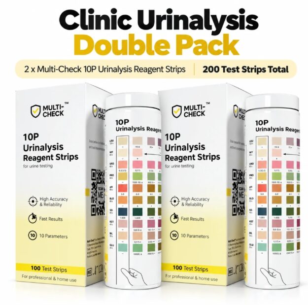 Multi-Check Clinic Urinalysis Double Pack – 200 Test Strips